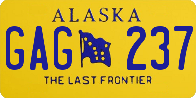 AK license plate GAG237
