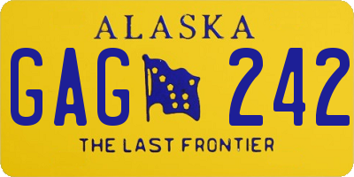 AK license plate GAG242