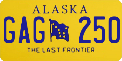 AK license plate GAG250