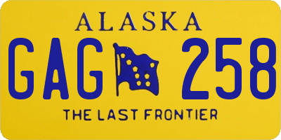 AK license plate GAG258