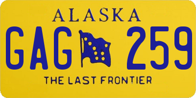 AK license plate GAG259