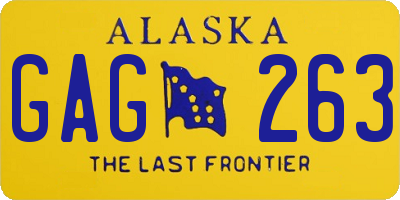AK license plate GAG263
