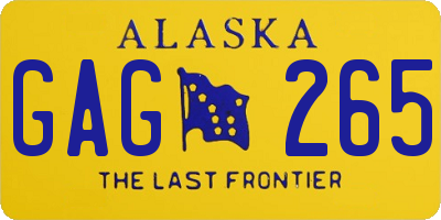 AK license plate GAG265