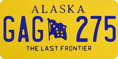 AK license plate GAG275