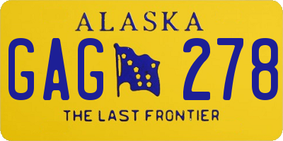 AK license plate GAG278