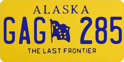 AK license plate GAG285