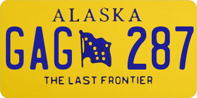 AK license plate GAG287