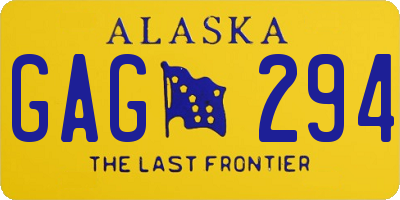 AK license plate GAG294