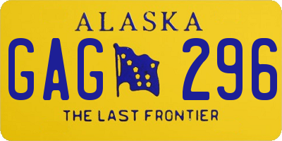 AK license plate GAG296