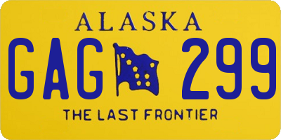 AK license plate GAG299