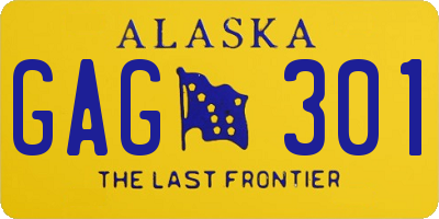 AK license plate GAG301