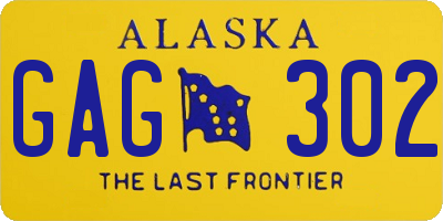 AK license plate GAG302