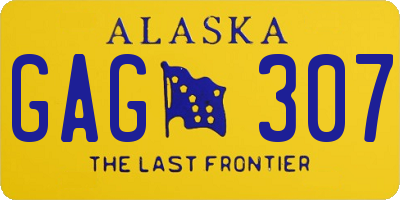 AK license plate GAG307