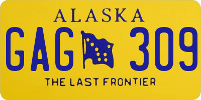 AK license plate GAG309