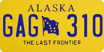 AK license plate GAG310