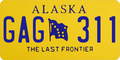 AK license plate GAG311
