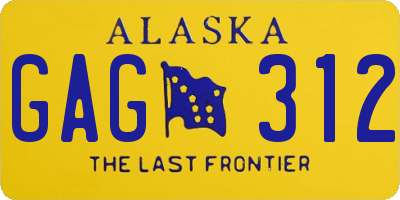 AK license plate GAG312