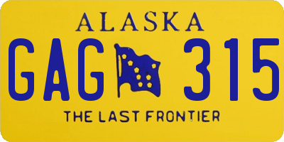 AK license plate GAG315