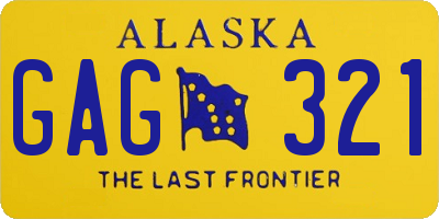 AK license plate GAG321