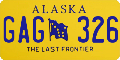 AK license plate GAG326