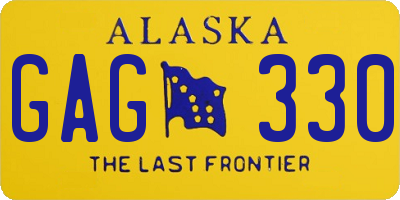 AK license plate GAG330