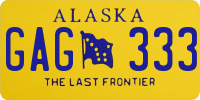 AK license plate GAG333