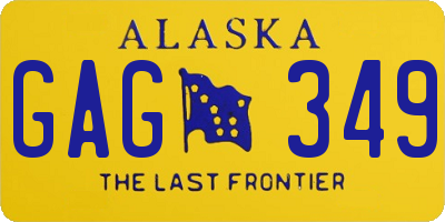 AK license plate GAG349