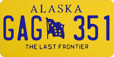 AK license plate GAG351