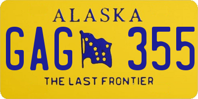 AK license plate GAG355