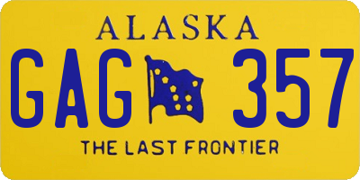 AK license plate GAG357