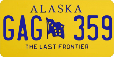 AK license plate GAG359