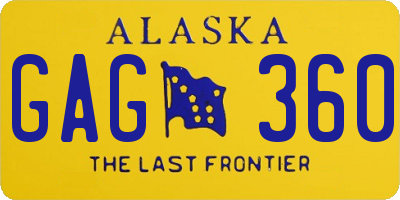 AK license plate GAG360