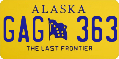 AK license plate GAG363