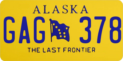 AK license plate GAG378