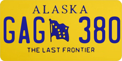 AK license plate GAG380