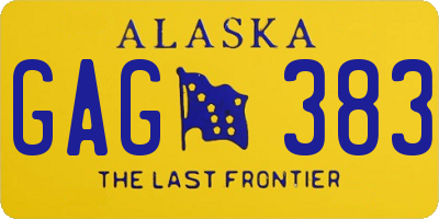 AK license plate GAG383