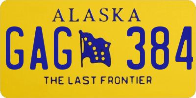 AK license plate GAG384