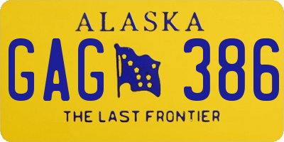AK license plate GAG386