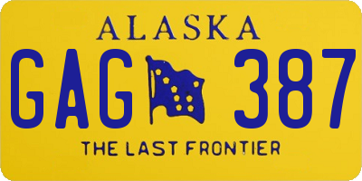 AK license plate GAG387