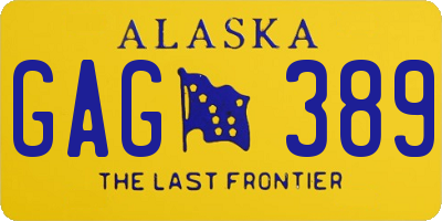 AK license plate GAG389