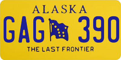 AK license plate GAG390