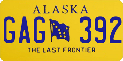 AK license plate GAG392