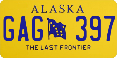 AK license plate GAG397