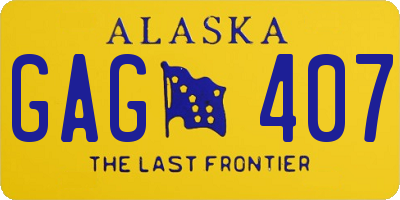 AK license plate GAG407