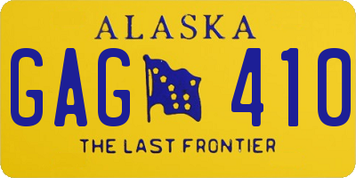 AK license plate GAG410