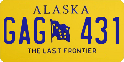 AK license plate GAG431