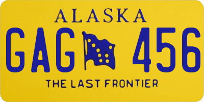 AK license plate GAG456