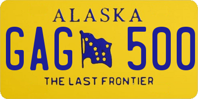 AK license plate GAG500