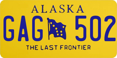 AK license plate GAG502