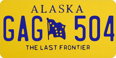 AK license plate GAG504